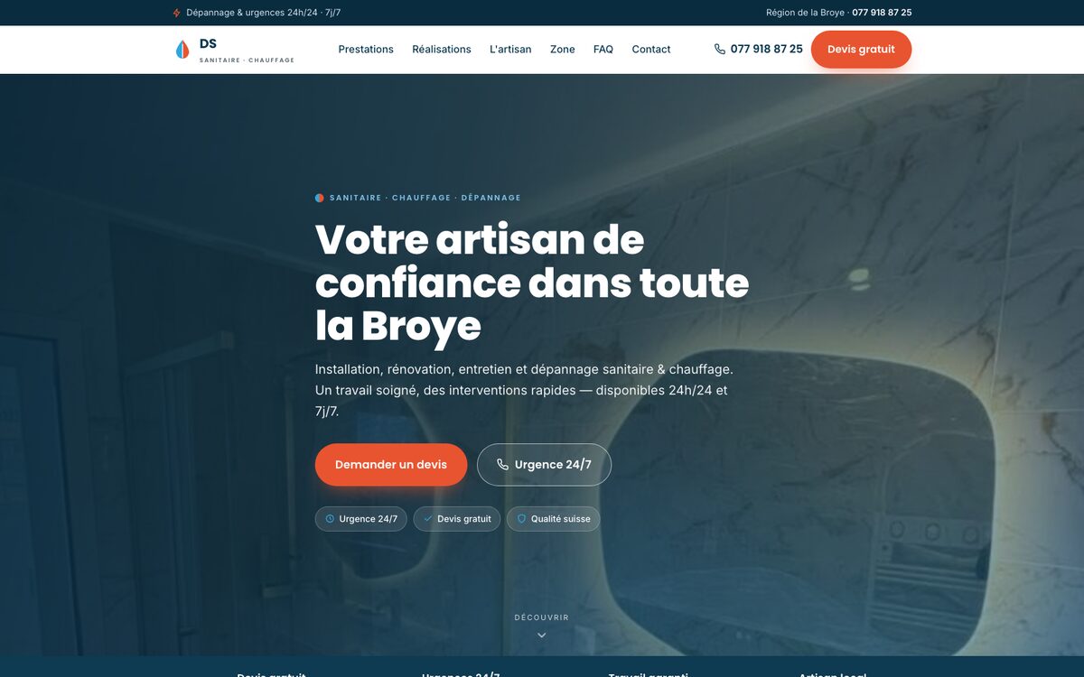 DS Sanitaire Broye — page d’accueil