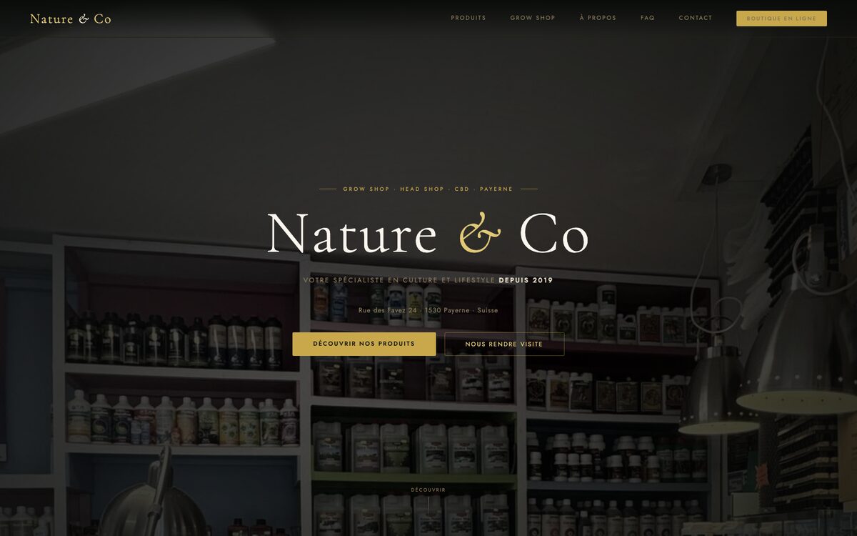 Nature & Co — page d’accueil