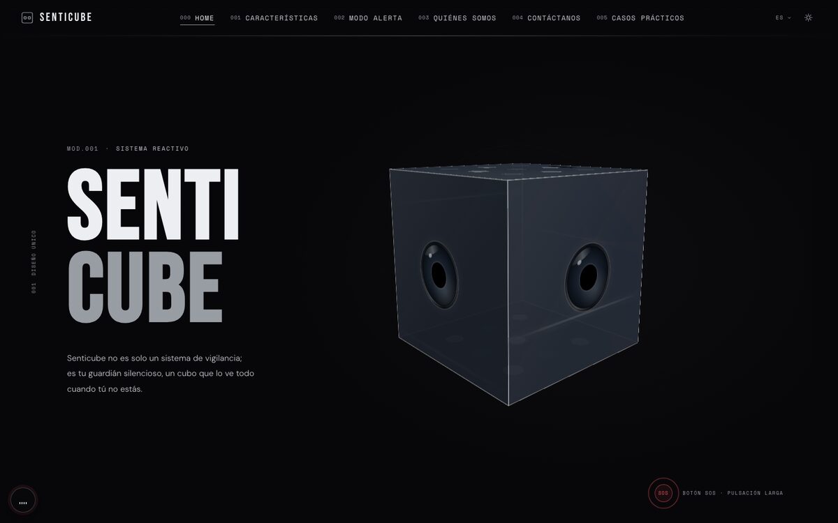SentiCube — page d’accueil